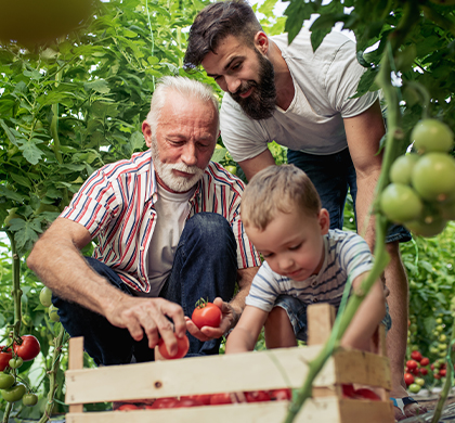 grandfather picking veggies with grandkids benefits of life insurance louisville ky evansville il